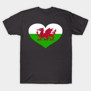 I Love Wales - Heart Welsh Dragon T-Shirt